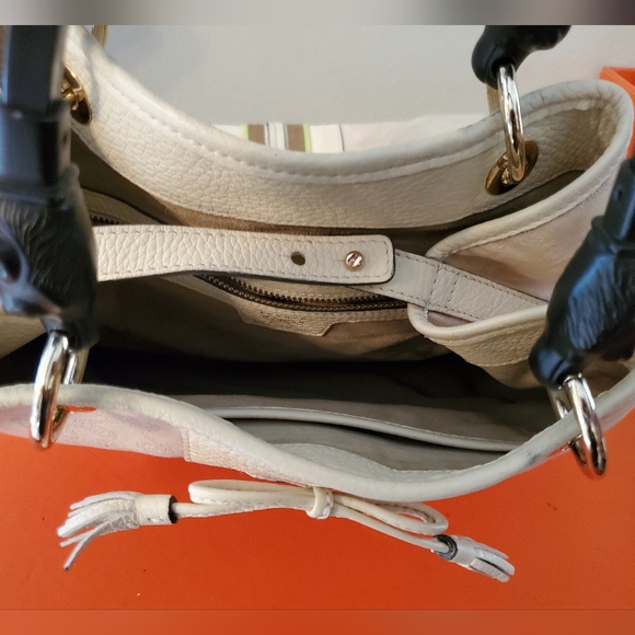 Vintage Anya Hindmarch Signature Striped bucket bag with metal foxhead handles - Picture 13 of 16